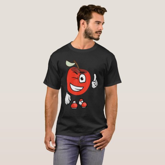 Drawing Of A Happy Apple 1 Tシャツ (正面フル)