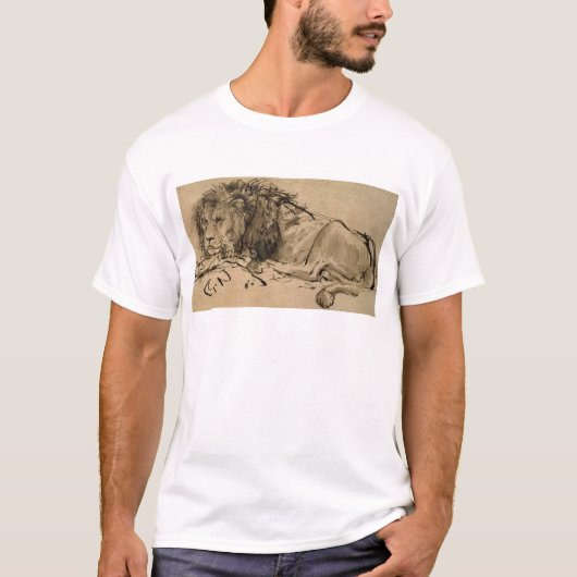 Drawing of a lion by Rembrandt van Rijn Tシャツ (正面)