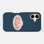 Drawing of a pink Baby Octopus iPhone 16ケース (裏面横)