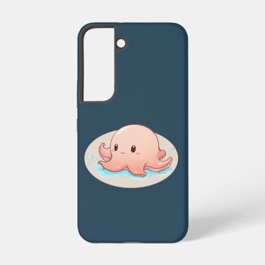 Drawing of a pink Baby Octopus Samsung Galaxyケース (裏面)