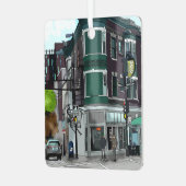 Drawing of Downtown Madison, Wisconsin Christmas メタルオーナメント (正面左)