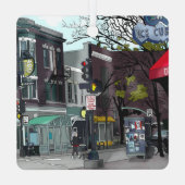 Drawing of Downtown Madison, Wisconsin Christmas メタルオーナメント (裏面)