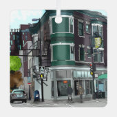 Drawing of Downtown Madison, Wisconsin Christmas メタルオーナメント (正面)