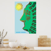 Drawing of Machu_Picchu Cusco Peru ポスター (キッチン)