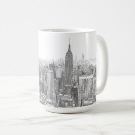 Drawing of New York City Landscape コーヒーマグカップ