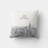 Drawing of New York City Landscape Custom クッション (正面)