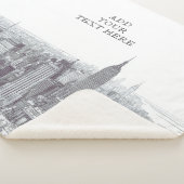 Drawing of New York City Landscape Custom シェルパブランケット (3/4)