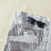 Drawing of New York City Landscape Custom ビーチタオル (インサイチュ)