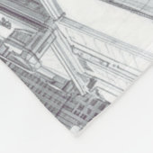 Drawing of New York City Landscape Custom フリースブランケット (角)