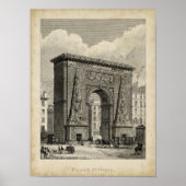 Drawing of Porte Saint-Denis Monument ポスター (正面)
