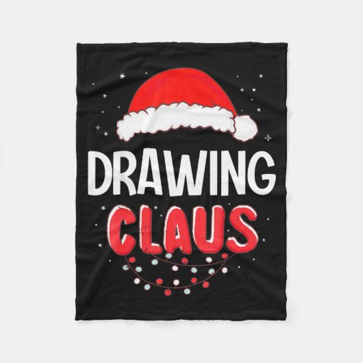 Drawing Santa Claus Christmas Matching Costume  フリースブランケット (正面)