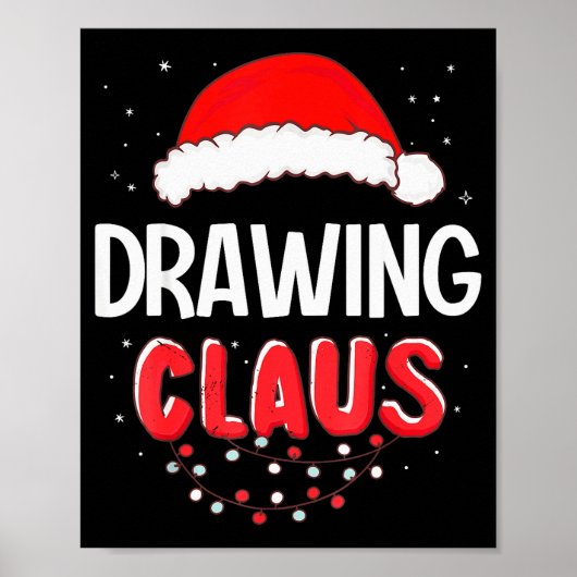 Drawing Santa Claus Christmas Matching Costume  ポスター (正面)