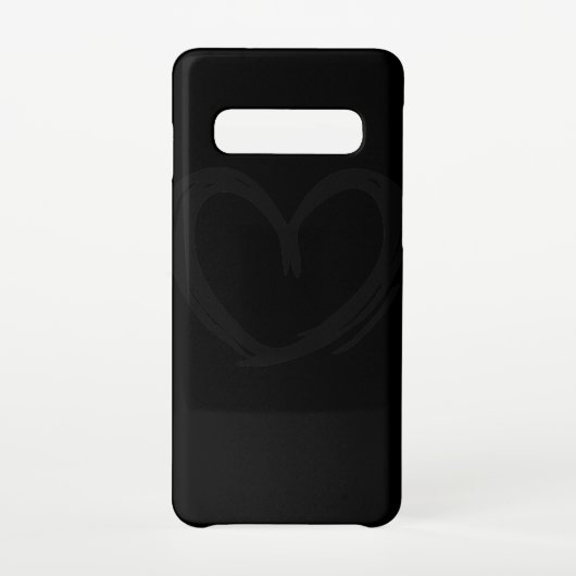 Drawn black romantic heart samsung galaxyケース (裏面)