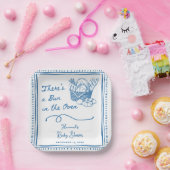 Drawn Blue Bun in the Oven Baby Shower Party ペーパープレート (パーティー)