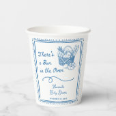 Drawn Blue Bun in the Oven Baby Shower Party 紙コップ (裏面)