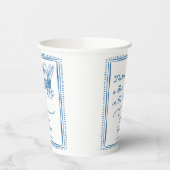 Drawn Blue Bun in the Oven Baby Shower Party 紙コップ (左)