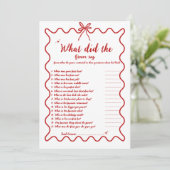 Drawn Bride  groom trivia bridal shower game Card 案内状 (スタンド正面)