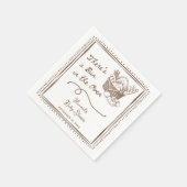 Drawn Brown Bun in the Oven Baby Shower Party スタンダードカクテルナプキン (角)