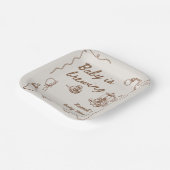 Drawn Coffee Baby is Brewing Baby Shower ペーパープレート (傾斜あり)