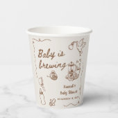 Drawn Coffee Baby is Brewing Baby Shower 紙コップ (裏面)
