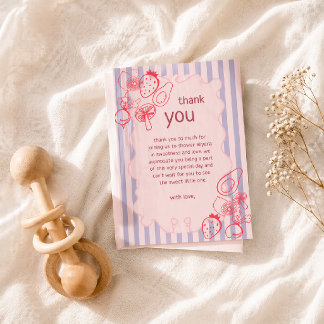 Drawn Locally Grown Farmer's Market Baby Shower  サンキューカード