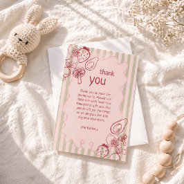 Drawn Locally Grown Farmer's Market Baby Shower  サンキューカード