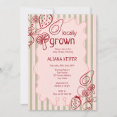 Drawn Locally Grown Farmer's Market Baby Shower  招待状 (正面)