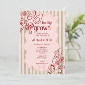 Drawn Locally Grown Farmer's Market Baby Shower  招待状 (スタンド正面)