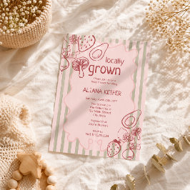Drawn Locally Grown Farmer's Market Baby Shower  招待状