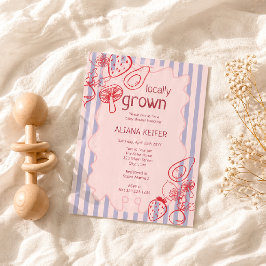 Drawn Locally Grown Farmer's Market Baby Shower  招待状