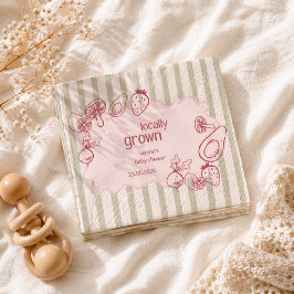 Drawn Locally Grown Farmer's Market Pink スタンダードカクテルナプキン