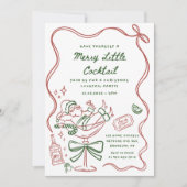 Drawn Merry Little Cocktail Christmas Party 招待状 (正面)