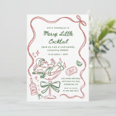 Drawn Merry Little Cocktail Christmas Party 招待状 (スタンド正面)