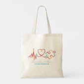Drawstring closureライブ愛Accept自閉症の待ち トートバッグ (裏面)