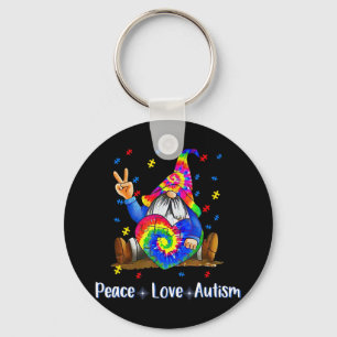 Drawstring closurePeace Love自閉症格言自閉症T キーホルダー