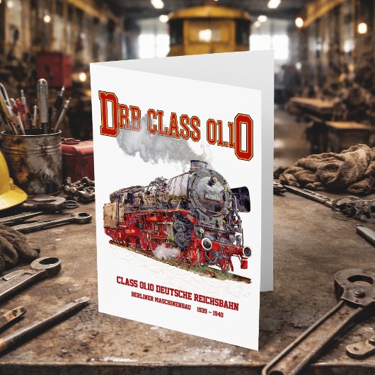 DRB Class 01.10 Steam Train. Deutsche Reichsbahn サンキューカード