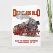 DRB Class 01.10 Steam Train. Deutsche Reichsbahn サンキューカード (正面)