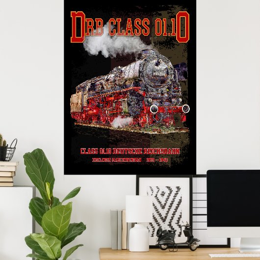 DRB Class 01.10 Steam Train. Deutsche Reichsbahn ポスター (ホームオフィス)