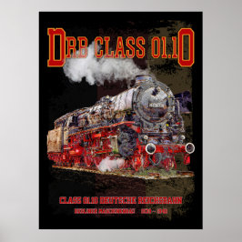 DRB Class 01.10 Steam Train. Deutsche Reichsbahn ポスター