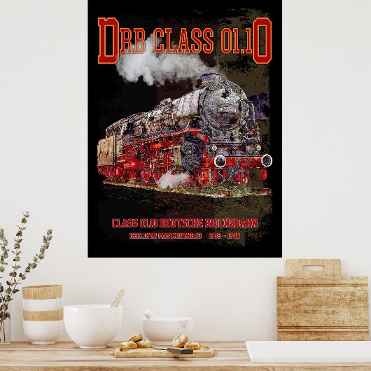 DRB Class 01.10 Steam Train. Deutsche Reichsbahn ポスター (キッチン)