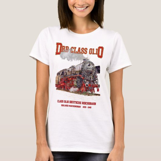 DRB Class 01.10 Steam Train. Deutsche Reichsbahn Tシャツ (正面)