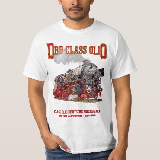 DRB Class 01.10 Steam Train. Deutsche Reichsbahn Tシャツ (正面)
