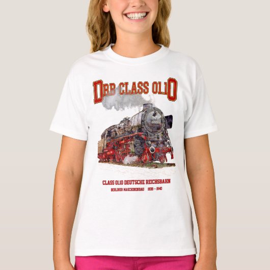 DRB Class 01.10 Steam Train. Deutsche Reichsbahn Tシャツ (正面)