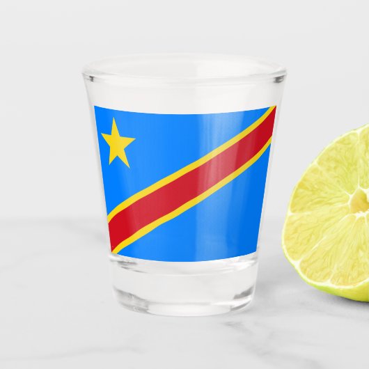 DRC（コンゴ民主共和国）の国旗 ショットグラス (正面)