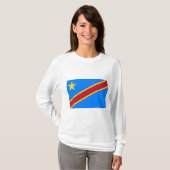 DRC（コンゴ民主共和国）の国旗 Tシャツ (正面フル)