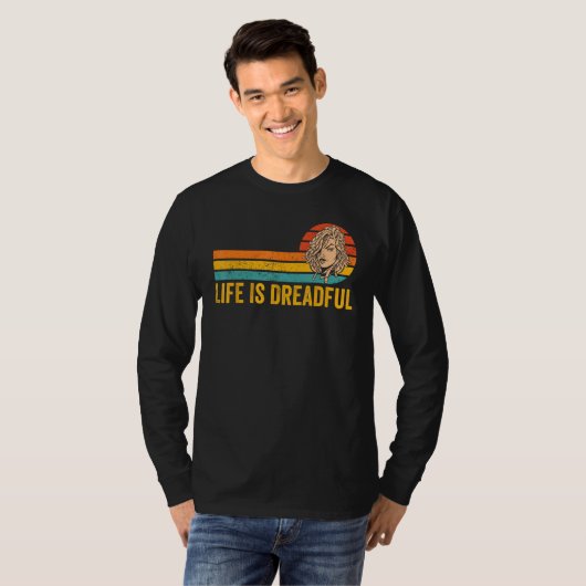 Dreadlocks Dreads Rastafari Rasta Life Is Dreadful Tシャツ (正面フル)
