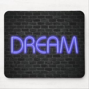 DREAM文字オンのネオンでレンガ マウスパッド