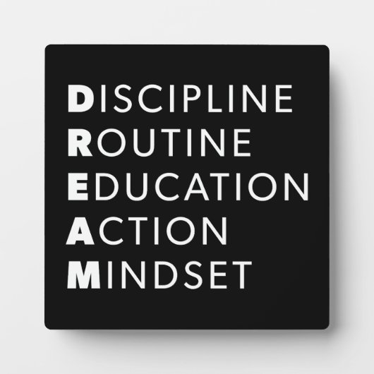 Dream Acronym - Grind、Gym、Hustle、Success、Motiv フォトプラーク (正面)