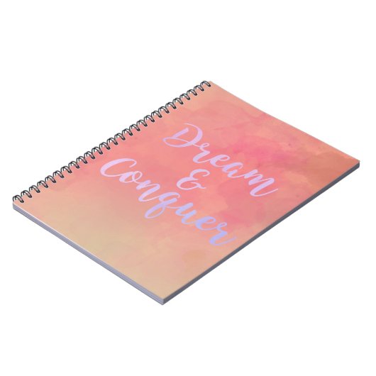 Dream And Conquer Girly Watercolor Notebook ノートブック (左側)