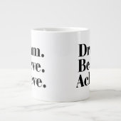 Dream Believe Achieve Life Quote Jumbo Mug ジャンボコーヒーマグカップ (正面)